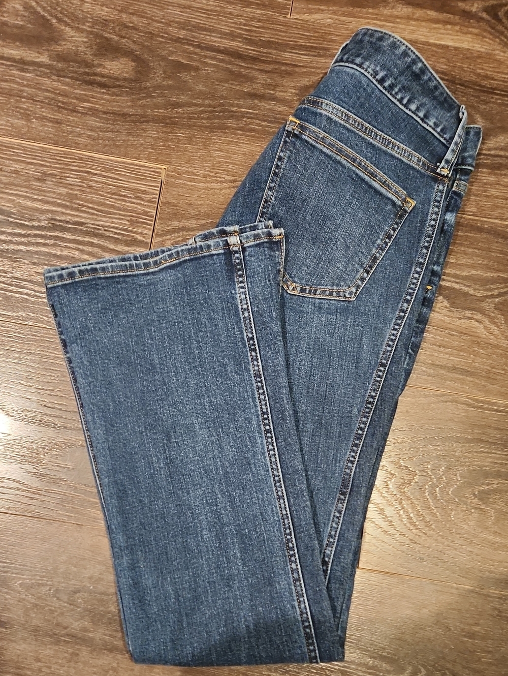 ❤️ GAP LOW RISE LONG & LEAN SEAMED SPLIT-HEM BOOTCUT JEANS, 4 (27) - Picture 10 of 12